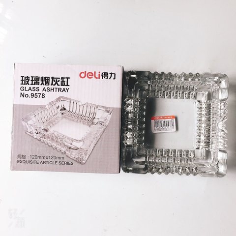 ↑得力9578玻璃烟灰缸