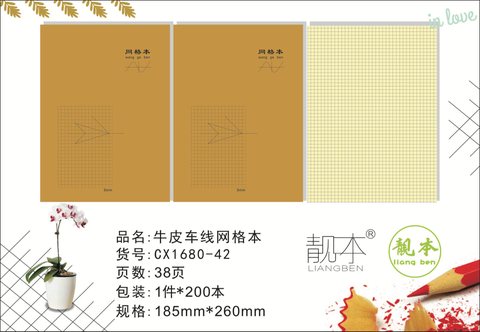 靓本1680缝线本-网格38页
