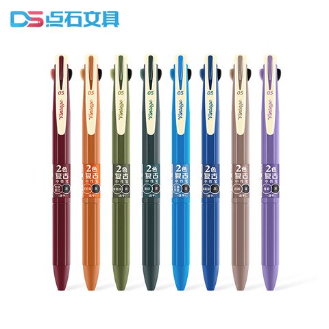 点石DS-608中性复古两用笔-孔雀灰蓝（DS-608展架）