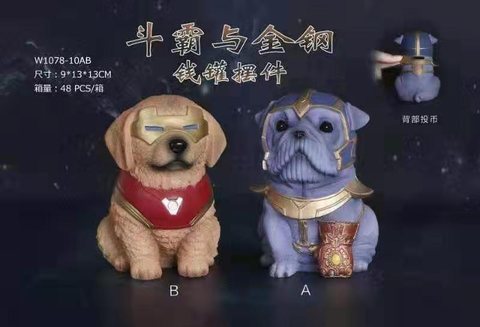 W1078-10斗霸与金刚钱罐摆件