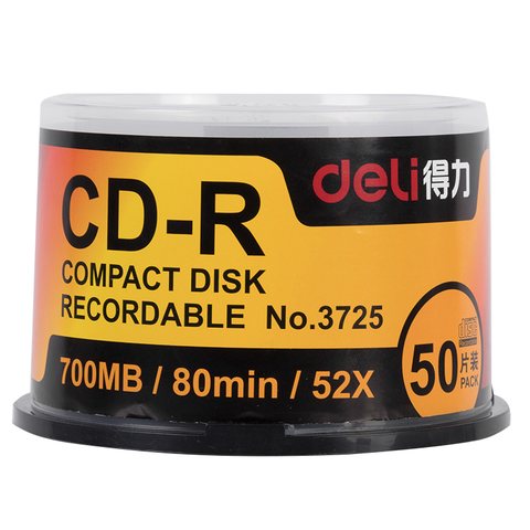 得力3725-CD-R光盘(50片)