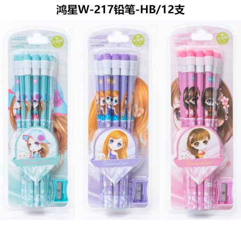 ■鸿星W217铅笔-HB/12支/维克熊