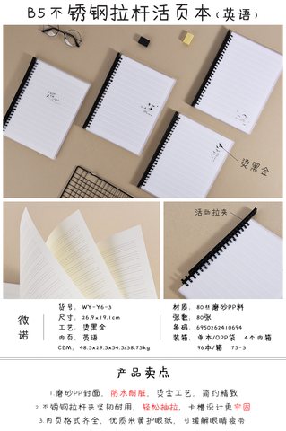 微诺WY-Y6-3活页本-英语/80页/B5